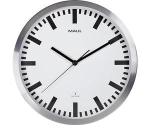 MAUL 9063308 reloj de pared / piloto controlado por radio, diámetro: 300 mm, plateado