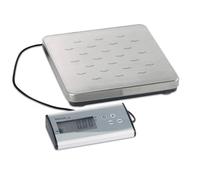 MAUL Báscula paquetería MAULcargo digital 50 kg plata con batería | uso flexible con red o pila, plato de acero fácil de limpiar, panel separado cómodo, tara y conteo ágil