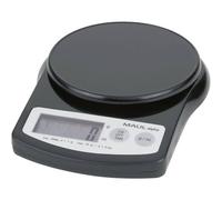 MAUL Báscula postal MAULalpha negra para cartas y paquetes | pesaje preciso al gramo, manejo fácil con un botón, cambio g/oz ágil, cuerpo resistente, pilas listas para usar