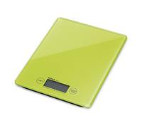 MAUL Báscula postal MAULgloss verde claro ultrafina 5 kg | vidrio elegante, tara sencilla, cambio de unidades, pila incluida, apagado automático, ideal oficina y cocina