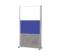MAUL Biombo acústico MAULconnecto gris oscuro azul blanco plata con ruedas