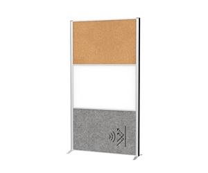 MAUL Biombo oficina MAULconnecto plateado con corcho y pizarra blanca
