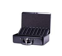 Maul Caja de dinero con inserto de contador, acero, inserto europeo, cerradura de cilindro de seguridad, 360 x 265 x 115 mm, color negro