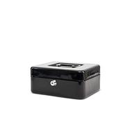 MAUL caja fuerte de acero 20 x 16 x 9 cm | Caja caudales con cerradura | Bandeja extraíble para monedas | Caja con 2 llaves | Caja registradora robusta con asa | Negro