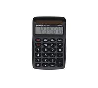 MAUL Calculadora de Mesa Eco MJ 455 Negra Solar LCD 8 dígitos compacta | Pantalla inclinada de fácil lectura, teclas de goma cómodas, apagado automático práctico, tamaño ideal para escritorio