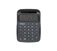 MAUL calculadora Eco MJ 555 | Calculadora Basica con Pantalla de 10 dígitos | Calculadora Solar de 80% de plástico Reciclado | Calculadora pequeña 15,4 x 11 x 2,7 cm | Gris