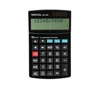 MAUL Calculadora comercial MTL 600 – 12 dígitos, 2 líneas, factura de impuestos, solar/batería negro