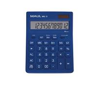 MAUL calculadora Bolsillo MXL 12 | Pantalla Grande de 12 dígitos | Calculadora Grande con Funciones comerciales | Calculadora con batería y energía Solar | 20,5 x 15,5 x 3,5 cm | Azul