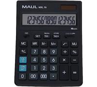 MAUL Calculadora de Mesa MXL 16 Negra LCD 16 dígitos Solar batería