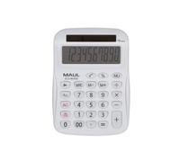 MAUL calculadora Eco MJ 555 | Calculadora Basica con Pantalla de 10 dígitos | Calculadora Solar de 80% de plástico Reciclado | Calculadora pequeña 15,4 x 11 x 2,7 cm | Blanco