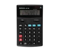 MAUL Calculadora Mesa MCT 500 Negra LCD 12 dígitos Solar batería | lectura cómoda en pantalla inclinada, correcciones rápidas, apagado automático, teclas fáciles de limpiar, formato compacto