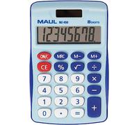 MAUL Calculadora MJ 450 – Básica, pantalla 8 dígitos, solar con pila, 11,5 x 7 x 1 cm, azul