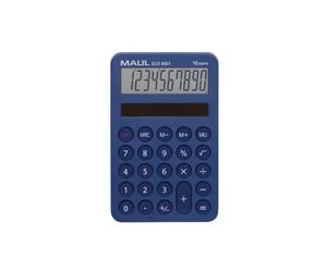 MAUL Calculadora Solar Eco MD 1 Azul Claro compacta LCD 10 dígitos | manejo cómodo, teclas de goma suaves, lectura rápida, apagado automático, ideal para escritorio y bolso