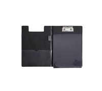 Maul Carpeta portapapeles con cubierta de aluminio y protección anticopia, DIN A5 alto, bolsillo interior, ancho de sujeción de 8 mm, negro, 2339790