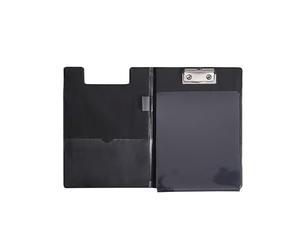 Maul Carpeta portapapeles con cubierta de aluminio y protección anticopia, DIN A5 alto, bolsillo interior, ancho de sujeción de 8 mm, negro, 2339790