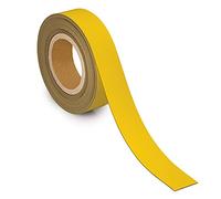 MAUL Cinta de identificación de 40 mm x 1 mm, cinta rotulable con parte trasera magnética, versátil para oficina, taller, almacén y cocina, se puede cortar individualmente, 10 m de longitud, amarillo