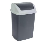 Maul Cubo de basura con tapa MAULswing 24 l, cubo de basura de plástico resistente, cubo de basura con tapa basculante extraíble, organizador para oficina, baño, cocina, 27 x 33 x 59 cm, color gris