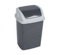 Maul Cubo de basura con tapa MAULswing 5 l | Cubo de basura de plástico resistente | Cubo de basura con tapa basculante extraíble | Organizador para oficina, baño, cocina | 20 x 16 x 29 cm | gris