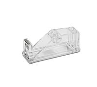 MAUL Dispensador cinta acrílico transparente antideslizante | base estable, agarre seguro, cambio rápido del rollo, formato compacto, aspecto cristalino para escritorio ordenado