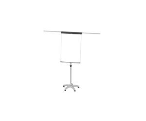 Maul Flipchart MAULstandard, Pizarra blanca móvil de 73 x 101 cm con ruedas de 5 pies y base redonda, magnética y ajustable en altura, soporte de bloque de cambio rápido con 2 soportes de papel,