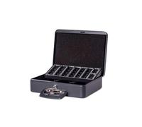 MAUL caja caudales para contar monedas 30x25,8x9 cm | Caja de caudales con cerradura | Caja de caudales portátil con 2 llaves | Ideal como caja fuerte, caja registradora | Negro