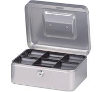 MAUL Geldkassette, silber, Maße: (B)200 x (T)170 x (H)90 mm | acero lacado resistente, formato compacto 17 x 20 x 9 cm, cilindro seguro, asa cómoda, ideal efectivo propinas