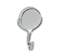 Maul Imán de neodimio con gancho de carrusel, Imán de alta adherencia para un uso versátil, Imán fuerte con gancho giratorio y diseño elegante, Ø 38,5 mm, Plata Claro