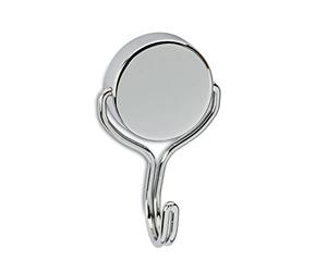 Maul Imán de neodimio con gancho de carrusel, Imán de alta adherencia para un uso versátil, Imán fuerte con gancho giratorio y diseño elegante, Ø 38,5 mm, Plata Claro