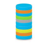 MAUL Imanes redondos de silicona de neodimio, 800 g, Ø 18 x 4 mm, Multicolor, paquete de 10