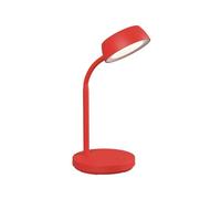 MAUL MAULabby - Lámpara de escritorio LED pequeña con base, moderna lámpara de mesa para oficina, lámpara LED flexible con temperatura de color de 3000 K, rojo