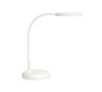 MAUL Lámpara de mesa MAULjoy LED blanca orientable para escritorio | luz cálida acogedora, brazo flexible ajustable, base estable, manejo sencillo en el cabezal, ideal para oficina y salón