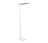 MAUL Lámpara de pie LED MAULjaval blanca regulable para oficina