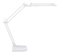 Maul Lámpara escritorio MAULatlantic LED blanca brazo doble ajustable | luz clara 6500 K, base estable, cabezal orientable, manejo cómodo, ideal para oficina y lectura
