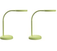 MAUL lampara escritorio MAULjoy 26 x 13.7 x 33.5 cm | Pequeña lámpara de escritorio con soporte | Lampara de mesa LED moderna para escritorio | Lámpara LED con luz de 3000K | Lime (Paquete de 2)