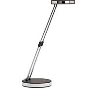 MAUL Lámpara escritorio MAULpuck LED negra luz día plegable | brazo inclinable, ocupa poco, apoyo estable, manejo cómodo, fuente reemplazable, ideal oficina y hogar