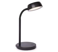 MAUL lampara escritorio LED MAULabby | Pequeña lampara de escritorio con soporte | Moderna lampara de mesa para escritorio | Lampara LED flexible con luz LED blanca cálida 3000K | Negro