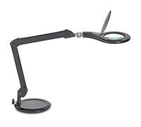 Maul Lámpara Lupa MAULmakro, Lámpara de Aumento LED con Soporte para Trabajos precisos en talleres, oficinas y consultas médicas, Lámpara de luz Diurna con 6.500 K y Aumento de 1,75x, Negro