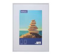 MAUL marco fotos 30x40 cm MAULart | Marco pequeno de plástico para formato vertical u horizontal | Marco de fotos con paspartu | Portarretratos | Ideal para fotos, collages y cuadros | Blanco