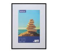MAUL marco fotos 30x40 cm MAULart | Marco pequeno de plástico para formato vertical u horizontal | Marco de fotos con paspartu | Portarretratos | Ideal para fotos, collages y cuadros | Negro
