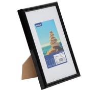 MAUL marco fotos 15x21 cm MAULart | Marco pequeno de plástico para formato vertical u horizontal | Marco de fotos con paspartu | Portarretratos | Ideal para fotos, collages y cuadros | Negro