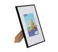 MAUL marco fotos 21x30 cm MAULart | Marco pequeno de plástico para formato vertical u horizontal | Marco de fotos con paspartu | Portarretratos | Ideal para fotos, collages y cuadros | Negro