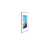 MAUL Marco fotos A2 plata MAULdesign Aluminio plata para pared y mesa | perfil fino y moderno, uso vertical u horizontal, cierre rápido cómodo, esquinas reforzadas, frontal acrílico claro