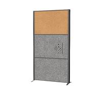 MAUL MAULconnecto, Separador acústico de 180 x 100 cm, para oficina y escritorio, separador de espacios independiente con pies, optima como protección visual y aislamiento acústico, fieltro acústico +