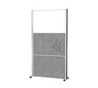 MAUL MAULconnecto, Separador acústico de 180 x 100 cm, para Oficina y Escritorio, Separador de Habitaciones Independiente con Ruedas, optima como protección Visual y Aislamiento acústico, Fieltro