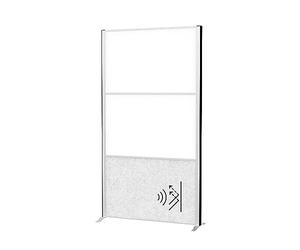 MAUL MAULconnecto, Separador de Habitaciones para Oficina y Escritorio, 180 x 100 cm, optima como protección Visual y Aislamiento acústico, Pizarra Blanca + Fieltro acústico