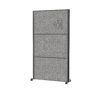 MAUL MAULconnecto Uplight, Separador acústico con Barra de luz LED, 180 x 100 cm, para Oficina y Escritorio, Separador de Habitaciones Independiente con Ruedas, optima como protección Visual y