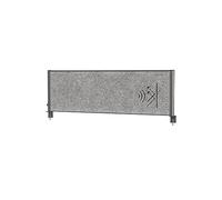 MAUL MAULconnecto Uplight, Separador acústico de Mesa con Barra de luz LED, 160 x 50 cm, para Oficina y Escritorio, Separador de Habitaciones con lámpara y pie de sujeción, Optima como protección