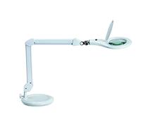 Maul MAULmakro Lámpara con Lupa LED con Soporte para Trabajos precisos en talleres, oficinas y prácticas médicas, Lámpara de luz Diurna con 6500 K y 1,75 aumentos, Blanco
