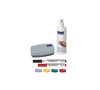 MAUL MAULpicco, Juego de accesorios para pizarra blanca y pizarras magnéticas, compuesto de borrador de pizarra, rotulador e imanes