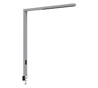 MAUL MAULsirius 8259395, Lámpara de pie con pinza y detector de movimiento, regulable, sensor de luz diurna, para oficina, estación de trabajo, pinza de mesa, 8750 lúmenes, color plateado